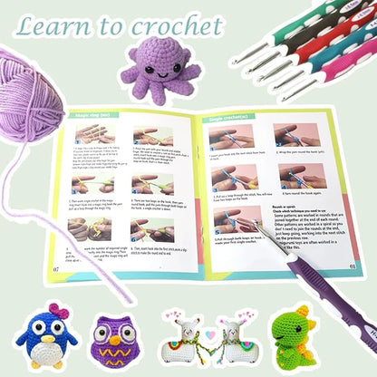Yarniss Crochet Kits with Case, Beginner Crochet Set Includes 1050 Yards Crochet Yarn & 12 Size Ergonomic Crochet Hooks