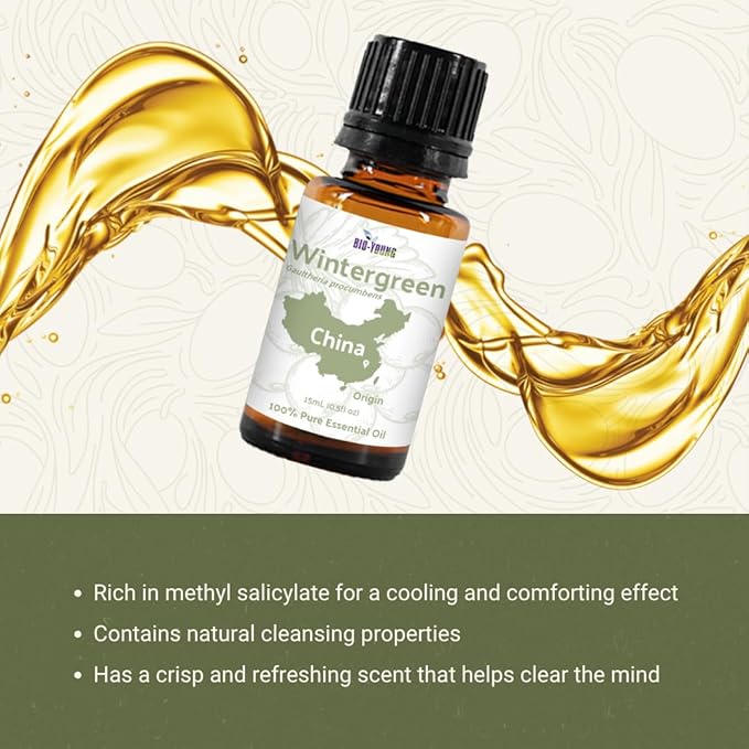 Nature Packaged Wintergreen Essential Oil - Direct from Bio-Young Aromas China - Steam Distilled - Aceite de Gaulteria for Aromatherapy, Massage, Diffuser, DIY Candle and Soap Making - 2lbs