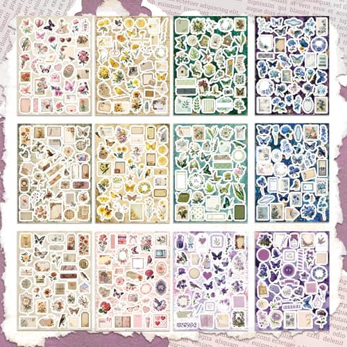 540 PCS Vintage Floral Scrapbook Supplies & Scrapbook Stickers, Junk Journal Supplies for Planners, Bullet Journaling, Retro Crafts, and Scrapbooking - Image 4