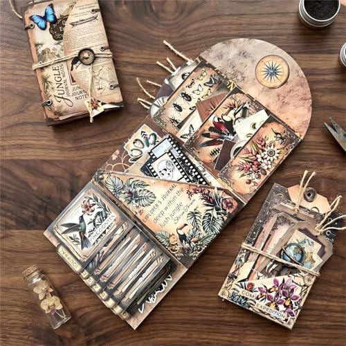 XINPOCUT Autumn Diary Folio Junk Journal Kit,Folio Booklet Craft Kit, Junk Journal Kit, Scrapbooking Supplies, Journaling Decor, Mini Folio Writer Folder Project, Arts & Crafts Gifts by Unknown