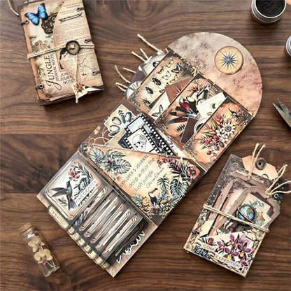 XINPOCUT Autumn Diary Folio Junk Journal Kit,Folio Booklet Craft Kit, Junk Journal Kit, Scrapbooking Supplies, Journaling Decor, Mini Folio Writer Folder Project, Arts & Crafts Gifts by Unknown