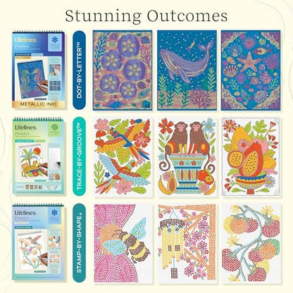 Lifelines FlowArt Activity Pad 3-Pack, Guided Art Meditation Coloring Books - Image 4