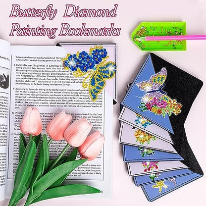 WIVICO 8Pcs Diamond Painting Bookmarks, Diamond Pearl Art Kits for Adults - Image 2