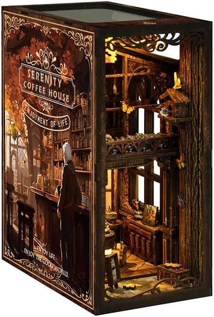 CRIOLPO Book Nook Kits for Adults DIY Doll House Kit with LED Lights - Image 4