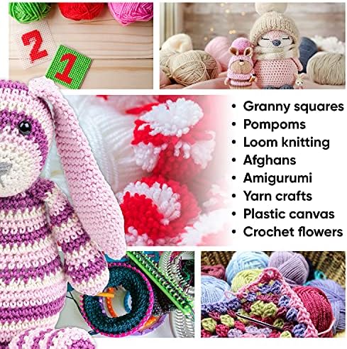 CRAFTISS 16 of 20g/0.7Oz Acrylic Yarn Mini Skeins - 700 Yards of Soft Yarn for Crocheting and Knitting Craft Project, Assorted Starter Crochet Bulk Kit for Adults and Kids - Image 6