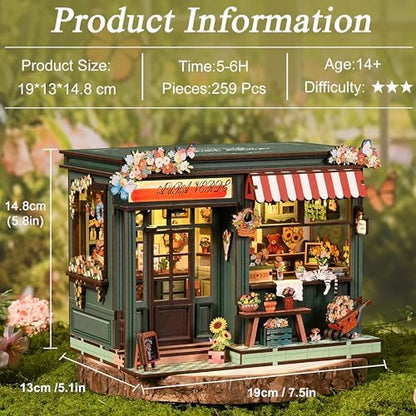 ISSEVE Book Nook Kit, Miniature House Kit Dollhouse Kits Bookshelf Décor - Image 3