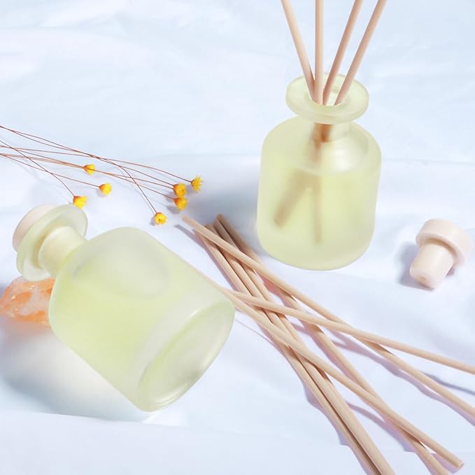 YISOWUH Reed Diffuser - Jasmine Green Tea 3.38oz (100ml) 2 Packs Essential Oil Reed Diffuser Set with 16 Sticks, Long Lasting Fragrance for Home, Bathroom, Bedroom, Room, Decor