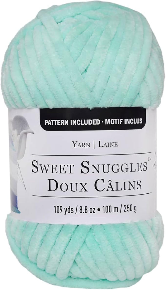 Loops & Threads Sweet Snuggles Yarn - Solid Yarn for Knitting, Crochet, Weaving, Arts & Crafts - Mint, Bulk 18 Pack