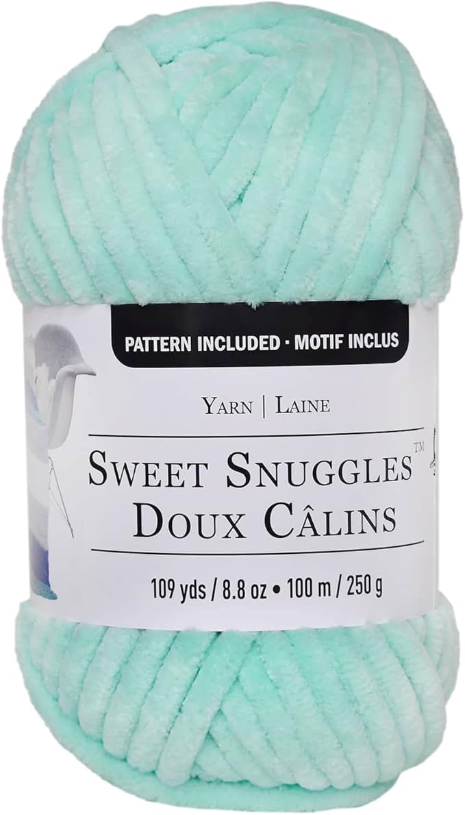 Loops & Threads Sweet Snuggles Yarn - Solid Yarn for Knitting, Crochet, Weaving, Arts & Crafts - Mint, Bulk 18 Pack