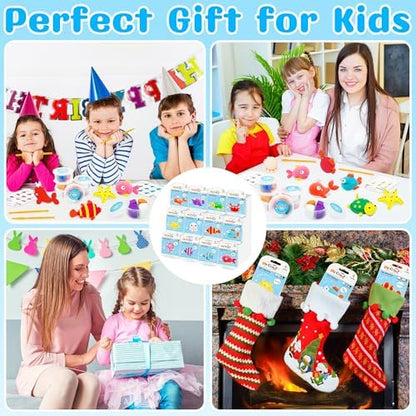 LanMa Air Dry Clay Kit for Kids, 12 Pack Sea Animal Air-Dry Art Kits with Ultra Light & Soft Modeling Clay, Instructions, Sculpting Tools, Christmas Birthday Gifts for Boys Girls - Image 6