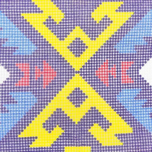Howie's Needlepoint Needlepoint Kits for Adults, Pillow Front Cross Stitch Kit with Embroidery Pattern on Canvas, Yarn, 2 Needles and Instruction, 16 x 16inch(Colourful Geometry 2) - Image 6