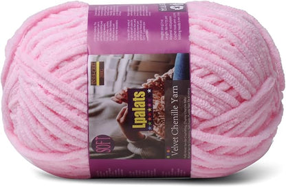Chunky Chenille Yarn for Crocheting - 200g/7oz Baby Blanket Yarn for Crocheting Soft - 175 Yards Fluffy Thick Plush Yarns for Knitting Blankets Amigurumi (1, Pale Pink)