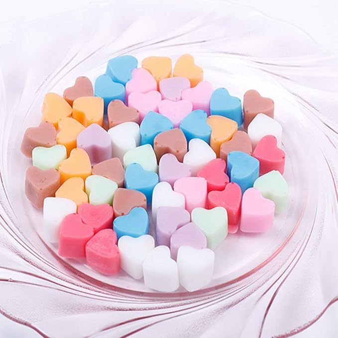 Pimoys Silicone Moulds for Wax Melts with Dropper 55 Heart Mould Sweet Moulds Mini Candy Molds Silicone Shape for Love Chocolate Soap Jelly Melts Gummy DIY