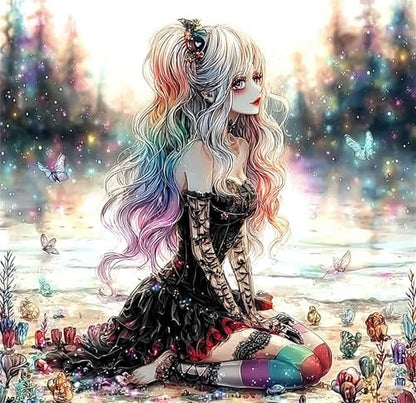 Jiqinsiye Girl Adults Paint by Number Kits,Female Painting by Number Kits on Canvas,Large Color by Numbers Adult Watercolor Gifts for Friends Wall Decor by Unknown