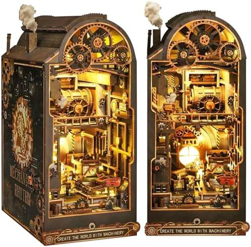 Book Nook Kit Steampunk DIY 3D Puzzle Wooden Dollhouse with LED Lights by Lycidae