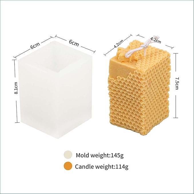 Grainrain 3D Bee Candle Molds Honeycomb Silicone Soap Mold Wax Mold Candle Making Mould (SXY045)