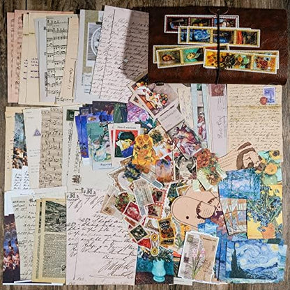 Knaid Vintage Scrapbook Supplies Pack (200 Pieces) for Junk Journal Bullet Journals Planners Aesthetic Paper Stickers Craft Kits Cottagecore Collage Album (Artistic) - Image 6