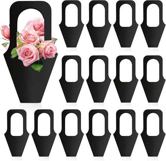 Cyblinia 20 Pack Flower Gift Bags With Handle - Hanging Bouquet and Wrapping Paper for Arrangement and Home Decoration