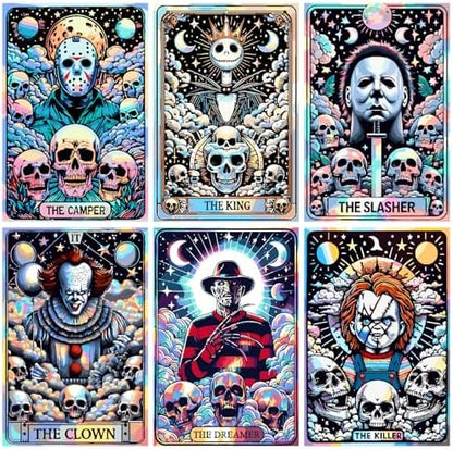 Clendo 6 Packs Halloween Paint by Number Kits for Adults, Horror Movie Adult's Painting by Numbers on Canvas, Easy Acrylic DIY Oil Painting on Canvas, Home Wall Decor(12x16in No Frame) by Clendo