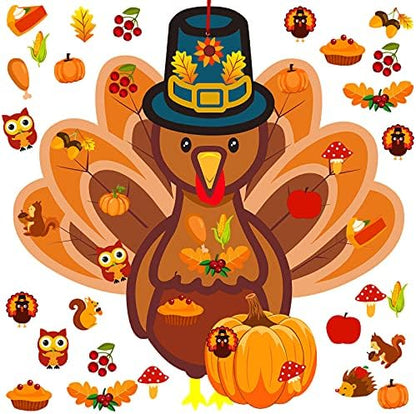 37 Pcs Fall Thanksgiving Felt Craft Kit DIY Turkey Pumpkin(Classic Style) by Tatuo
