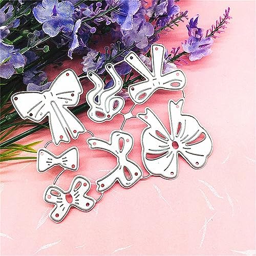 Scrapbooking Die-Cuts, Christmas Metal Cutting Dies for Card Making, Paper Craft Punch Template, Background Embossing Stencils, DIY Album Décor (7 Pcs Bow-6.6x8.1cm) - Image 4