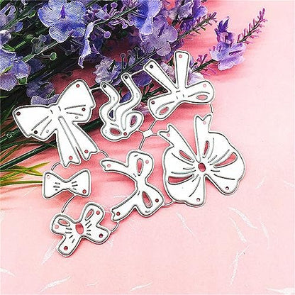 Scrapbooking Die-Cuts, Christmas Metal Cutting Dies for Card Making, Paper Craft Punch Template, Background Embossing Stencils, DIY Album Décor (7 Pcs Bow-6.6x8.1cm) - Image 4