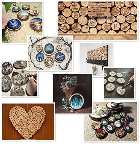 William Craft Unfinished Natural Wood Slices 20 Pcs 2.75-3.1 inch Wood Coaster Pieces Craft Wood kit Circles Crafts Christmas Ornaments DIY Crafts with Bark for Crafts Rustic Wedding Decorationbirch - Image 3