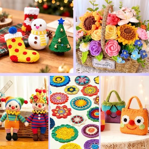 89 PCS Crochet Kit, 35 Colors Acrylic Yarn Skeins and Crochet Accessories - Image 6