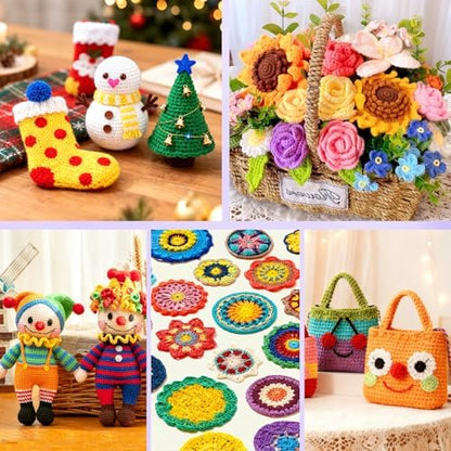 89 PCS Crochet Kit, 35 Colors Acrylic Yarn Skeins and Crochet Accessories - Image 6