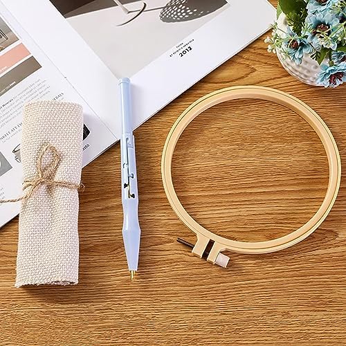 Allazone Punch Needle Embroidery Starter Kits, Pattern Punch Needle Kits Threader Fabric Embroidery, Punch Needle with Adjustable Embroidery Pen for Adults Kids Beginner (Moonlight & Lakeside) - Image 6