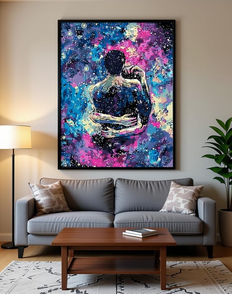 BAISITE Paint by Numbers Kit for Adults Beginners,16" Wx20 L Canvas for Painting Kits for Adults in Colorful Box-Cosmic Hug 8217-Already Stretched on a Wooden Frame - Image 5