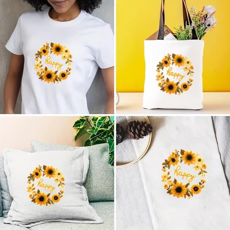 Zhenqing Cross Stitch Kit for Beginners, Flower Pattern and Butterfly Design, Stamped Embroidery Set (Flower Bee) - Image 4