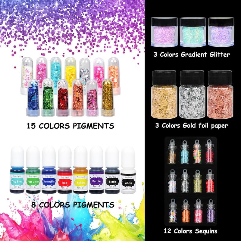 KISREL UV Resin Jewelry Making Kit, 500g Crystal Clear UV Resin - Image 5