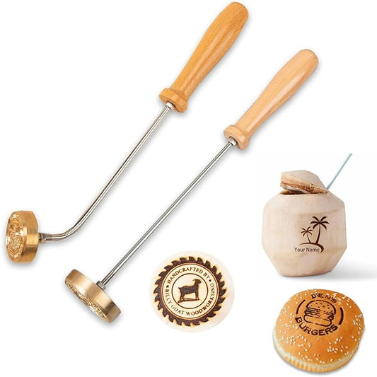 RORANY Personalized Branding Iron with Metal, Handmade Burning Tool for Craftsmen, Customized Logo Stamp for Wood, Leather, BBQ, Bread, Burger, Meat, Wedding Gift for Handcraft Lover