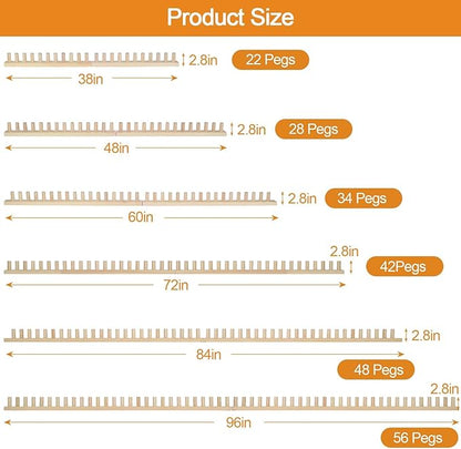 QWM 60“ Chunky Blankets Loom Knitting Looms Long Installation Free and Adjustable Foldable Portable Extra Loom Large 38,48,60, 72,84,96 Inch(60inch)
