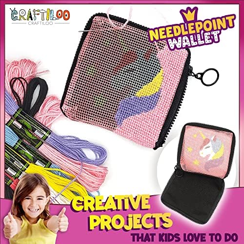 Needlepoint Kit for Kids Ages 6-12 - Unicorn Wallet Cross Stitch Craft - Image 3