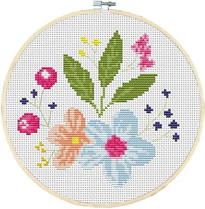 Awesocrafts Cross Stitch Kits Flower 11CT Stamped Patterns Easy Cross Stitching Embroidery Needlework Kit Supplies (Flower) by Awesocrafts