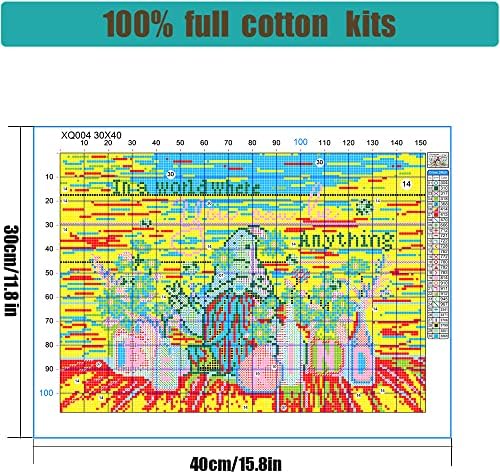 Tiwabb Gnome Flower Stamped Cross Stitch Kits for Adults Beginners - Image 6