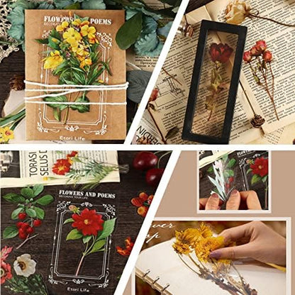 BLEDS 141 PCS Scrapbook Stickers Supplies, 120 PCS Nature Flower Self-Adhesive Stickers Plus 21PCS Big Size Scrapbooking Stickers Journaling Kit for Junk Journal Craft Card Making Decorative - Image 4
