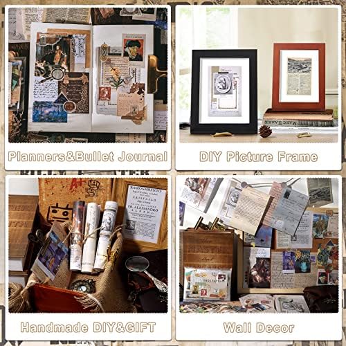 Draupnir 200pcs Vintage Junk Journal Supplies,Scrapbook Supplies Scrapbooking Paper and Stickers Ephemera For Art Aesthetic Journaling Kit Collage(Art) - Image 6