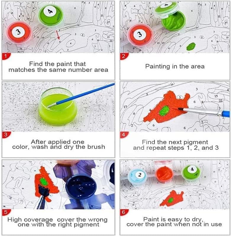 QUITEDEW Paint by Numbers Kit for Adults Cats,Wall Decoration16x20 lnch - Image 6