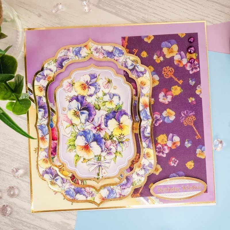 HunkyDory Crafts Deluxe Craft Pads - Perfect Pansies (20 Sheets, A4, Multicolor, Cardmaking Kit) - Image 4