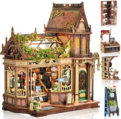 CRIOLPO Book Nook Kits Miniature House Kit for Adults with LED Lights by CRIOLPO