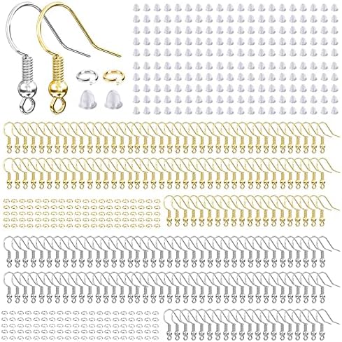 Hypoallergenic Earring Hooks for Jewelry Making, 600 Pcs Earring Making Kit by Aiythouy
