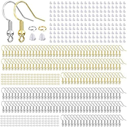 Hypoallergenic Earring Hooks for Jewelry Making, 600 Pcs Earring Making Kit by Aiythouy