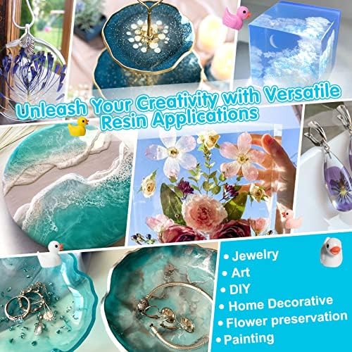 Teexpert Epoxy Resin Crystal Clear: 2 Gallon Epoxy Resin Kit Casting Resin Non Toxic High Gloss for Casting Coating Art DIY Craft Jewelry Wood Table - 2 Part(1gallon Resin and 1gallon Hardener) - Image 6
