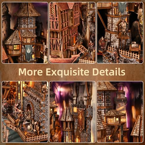 fifijoy Viking Book Nook Kit - DIY Miniature House Dollhouse Kit for Adults Teens, Booknook Tiny House Bookshelf Insert Decor 3D Wooden Puzzle, Gifts for Family, Friends (Voyage Through the Storm) - Image 3