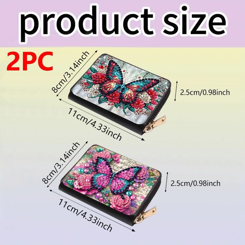 DDGYP 2PCS DIY Diamond Painting Wallet Making Kit,3.14 * 4.33 * 0.98in - Image 2
