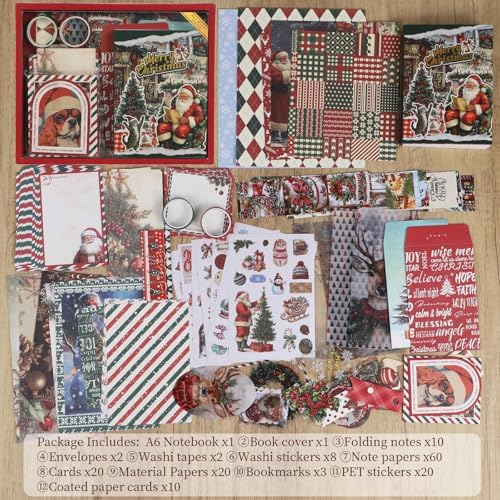Koqye Christmas Scrapbook Kit, 157‑Piece DIY Holiday Craft Supplies - Image 2