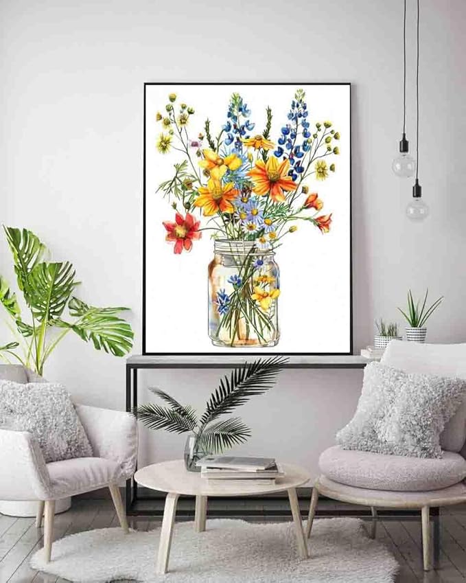 DYAIANGMU Stamping Cross Stitch Kit,Flower Cross Stitch Kit for Adult Beginners, Full Line DIY Cross Stitch Stitching Kit for Home Decor Cross Stitch Patterns 15.7x11.8 inches